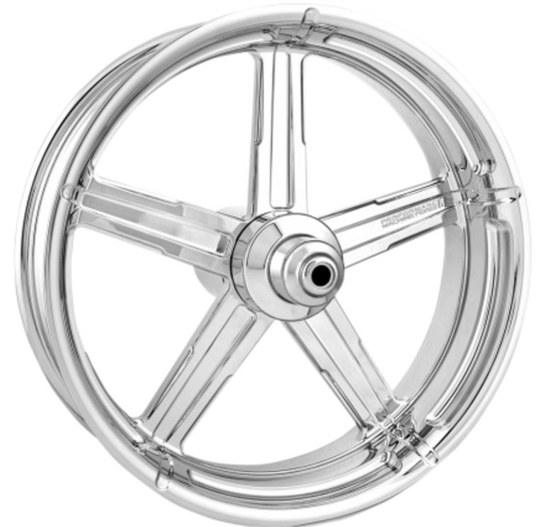 Formula One-Piece Aluminum Front Wheel (Dual Disc) - 23x3.5in. - Chrome