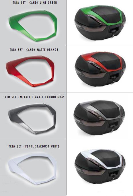 KQR Top Case Trim Set - 47L. - Metallic Matte Carbon Gray