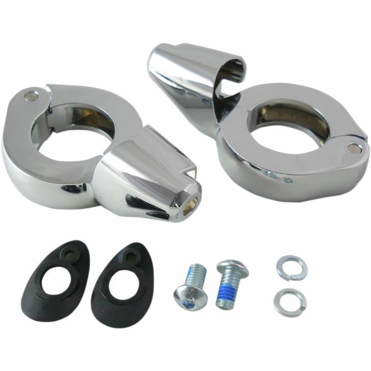 Turn Signal Fork Clamps for 41mm Fork Tubes - Chrome