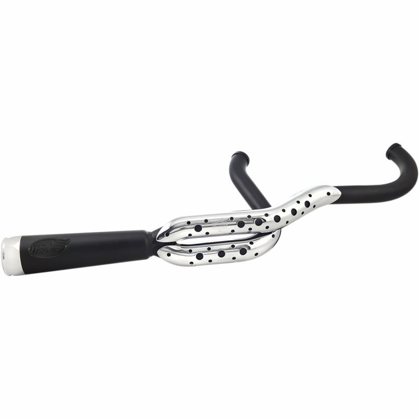 Track 2-Into-1 Exhaust System - Black/Chrome