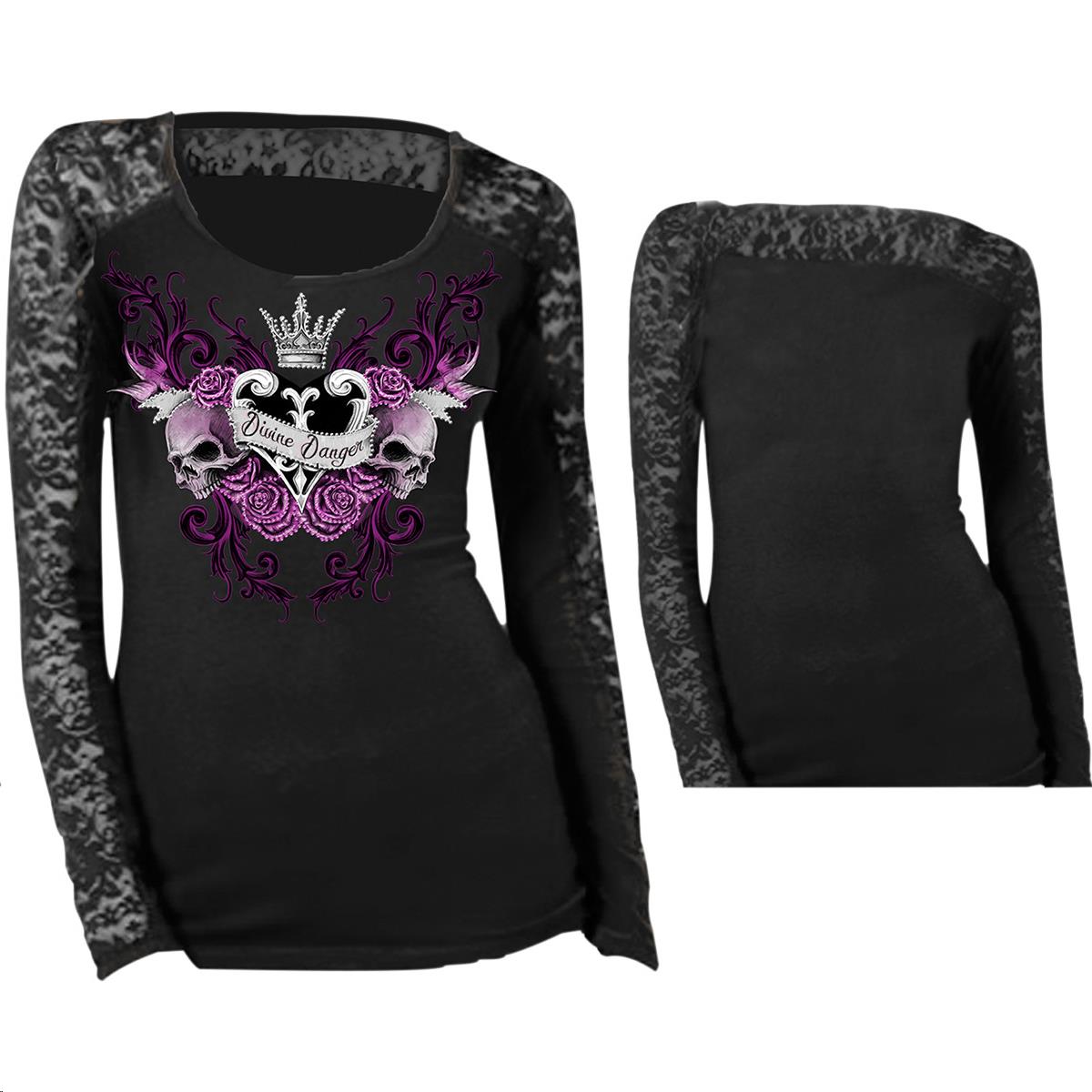 Divine Danger Womens Lace Long Sleeve T-Shirt