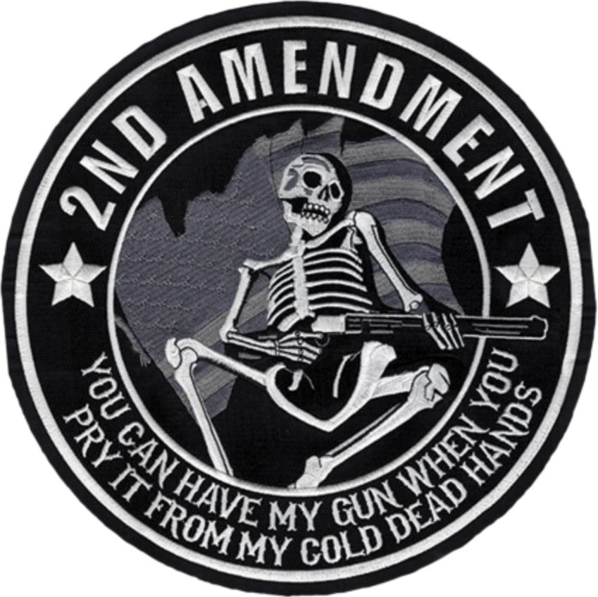 2nd Amendment Skeleton Embroidered Patch
