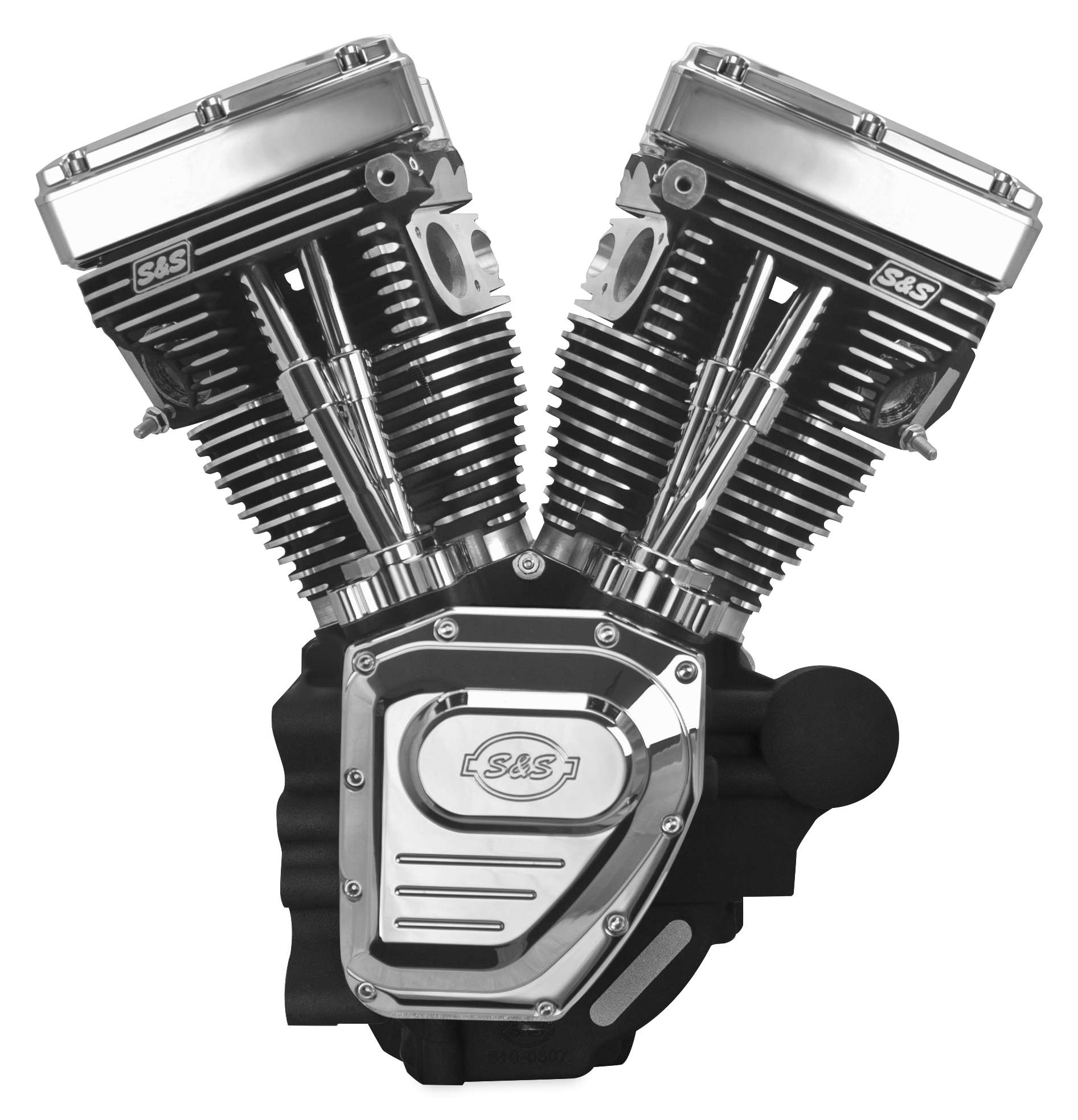 T111 Long Block Engine - Black/Chrome