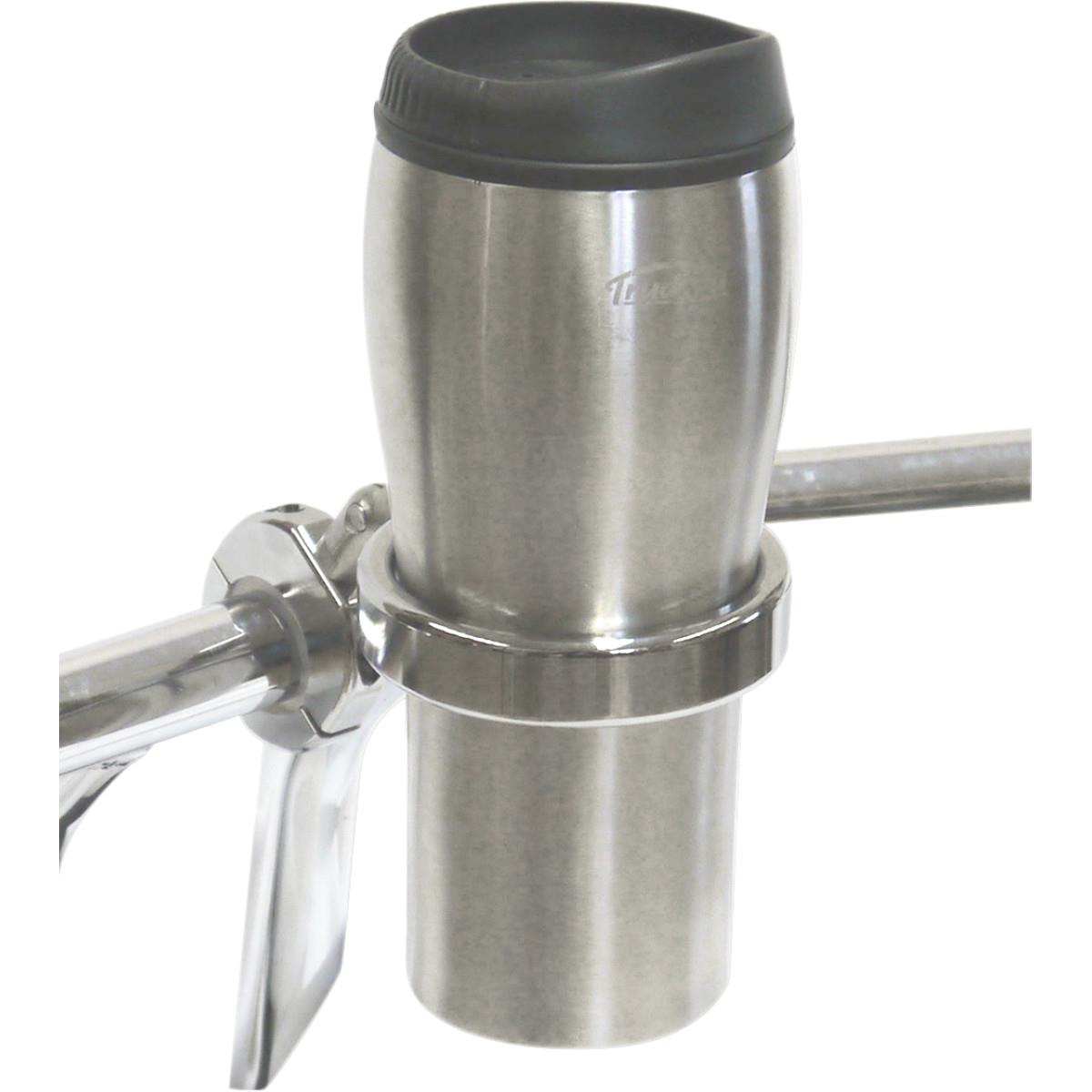 RoadRunner PLUS Drink Holder w/Travel Mug - 1in. thru 1-1/4in. - Chrome