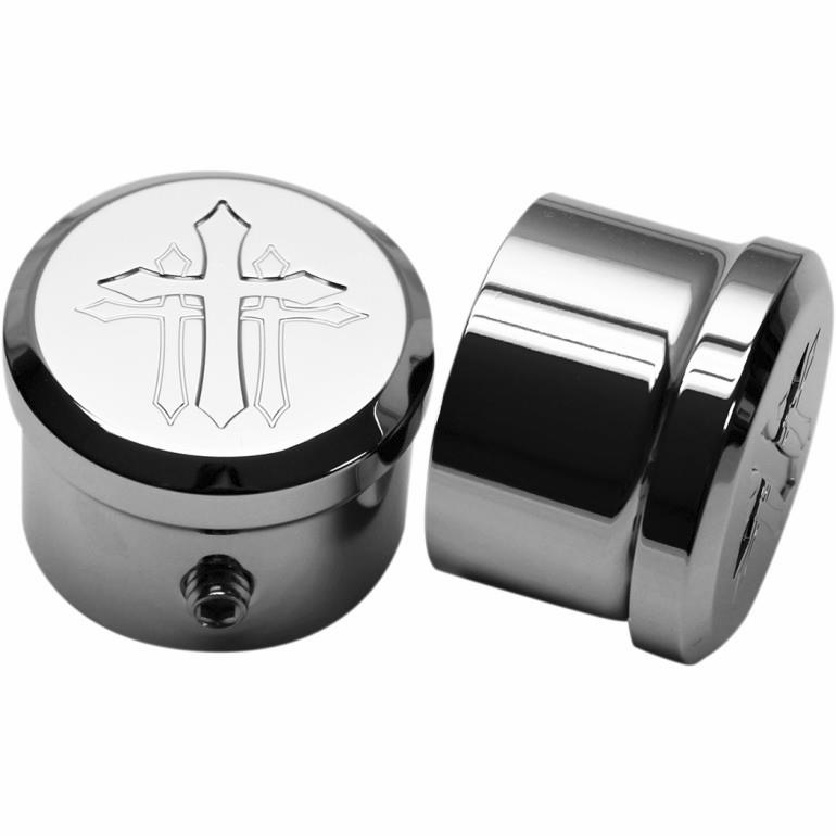 Cross Style Axle Covers - Chrome