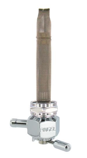 Power-Flo Petcock - 90deg. Outlet Facing Forward - Smooth Design - Chrome