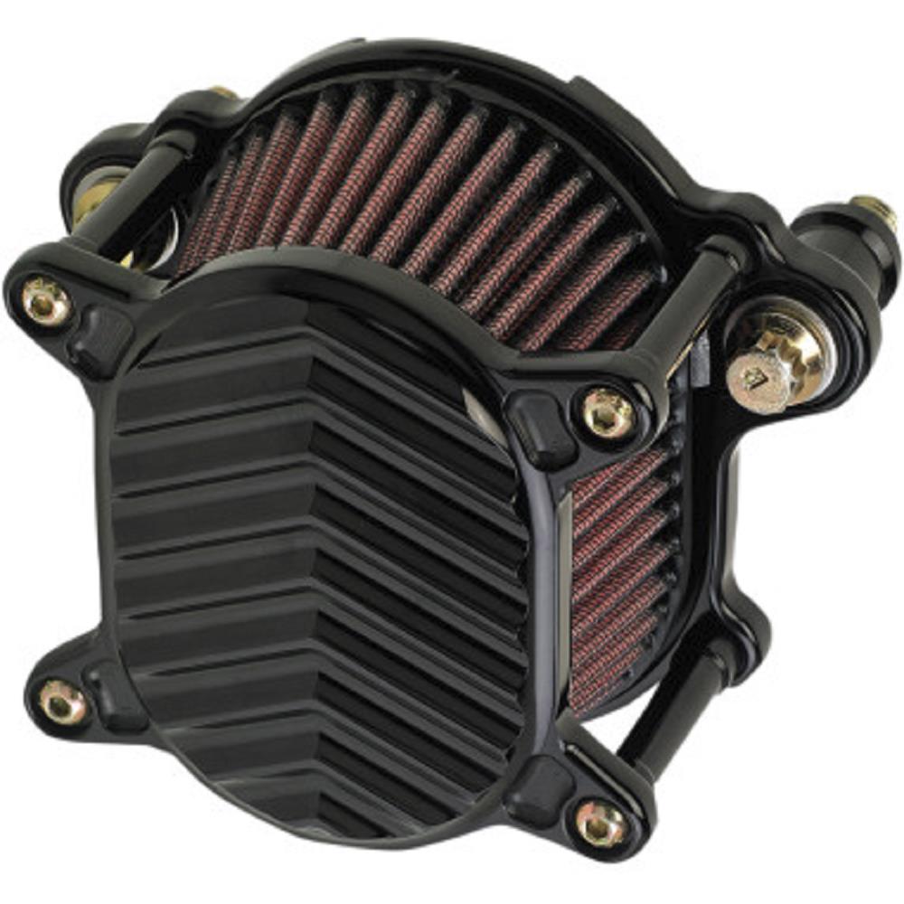 Omega Air Cleaner Assembly - V Fin - Black Anodized