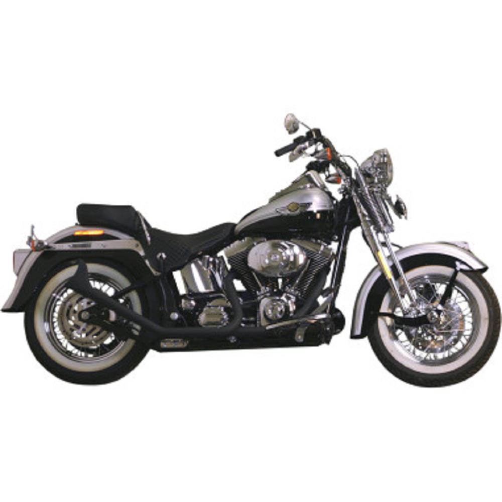1 3/4in. Side-by-Side Upsweep Fishtail Exhaust System - Black