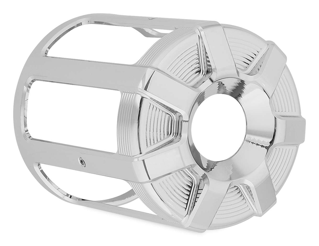 Beveled Oil Filter Cover - Chrome