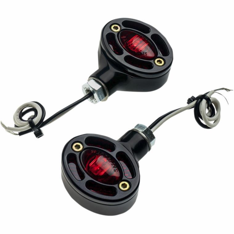 Omega LED Turn Signals - Black/Red Lens