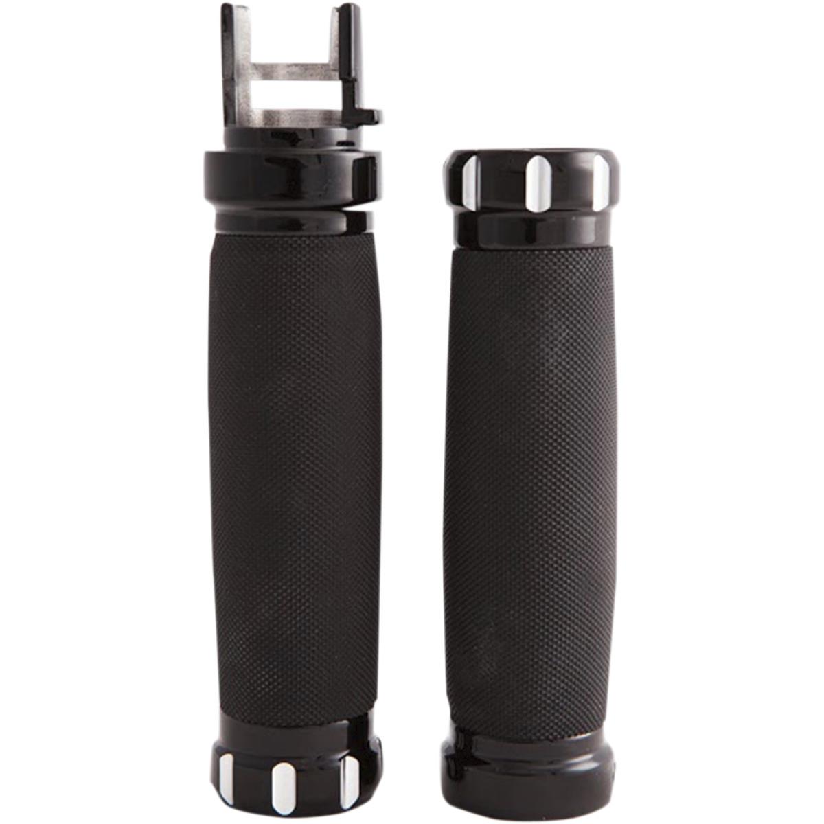 V-Line Billet Grips - Gloss Black w/ Remachined Accents