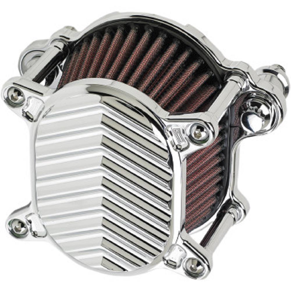 Omega Air Cleaner Assembly - V Fin - Chrome