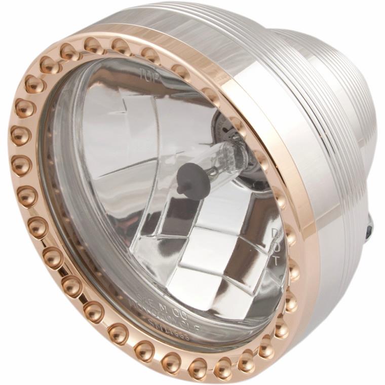 5-3/4in. Neo-Fushion Headlight Assembly - Polished w/ Brass Ring