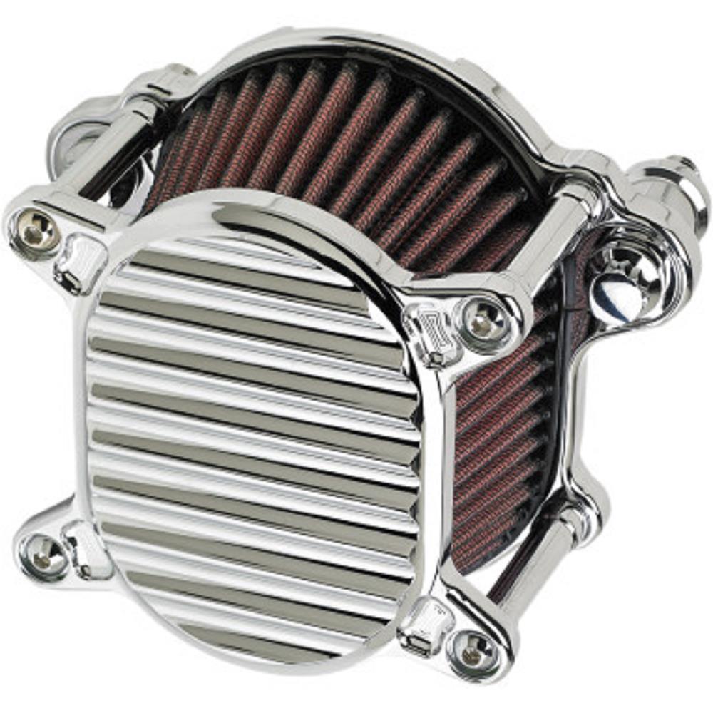 Omega Air Cleaner Assembly - Finned - Chrome