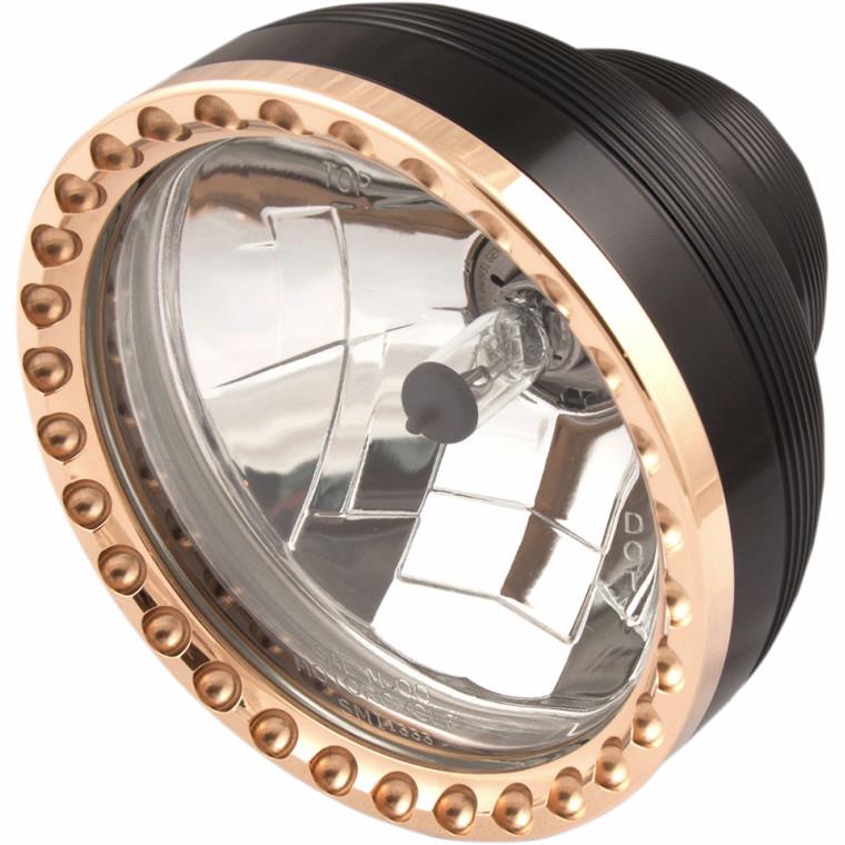5-3/4in. Neo-Fushion Headlight Assembly - Machine Black w/ Brass Ring