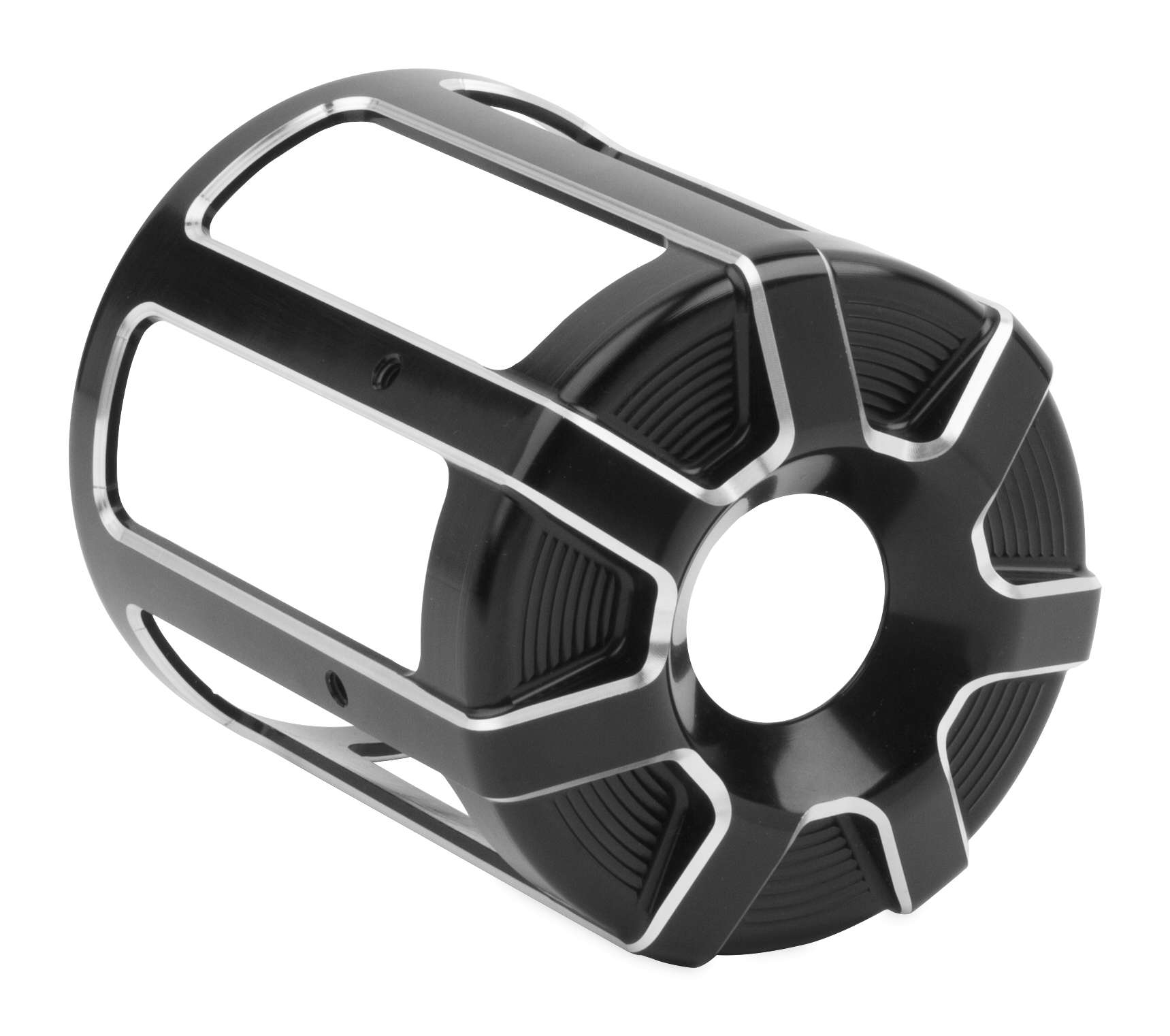 Beveled Oil Filter Cover - Black