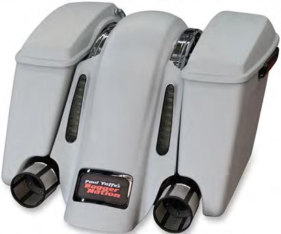 Chupa Stretched Rear Fender with CVO Light Cutouts with Black License Plate Frame