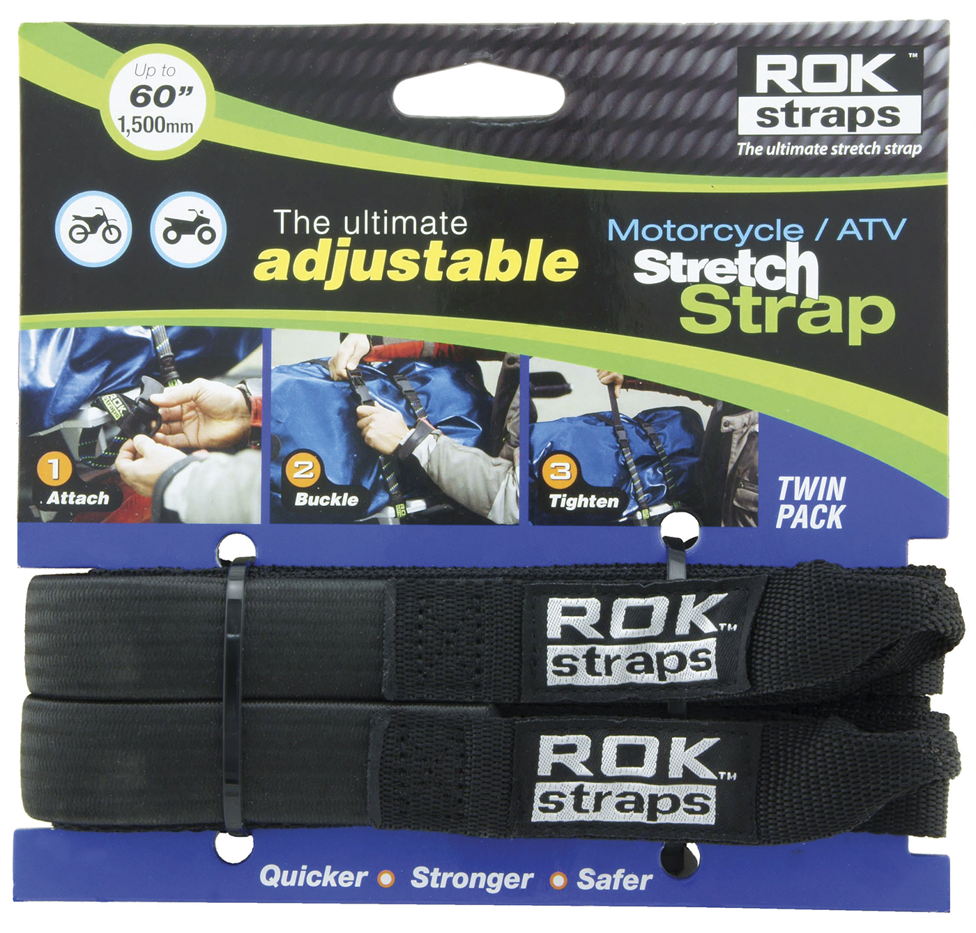 60in. Heavy Duty Stretch Straps - Black