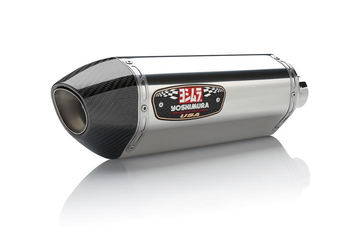 R-77 Race Series Dual Slip-Ons - Stainless Steel Mufflers - Carbon Fiber End Caps