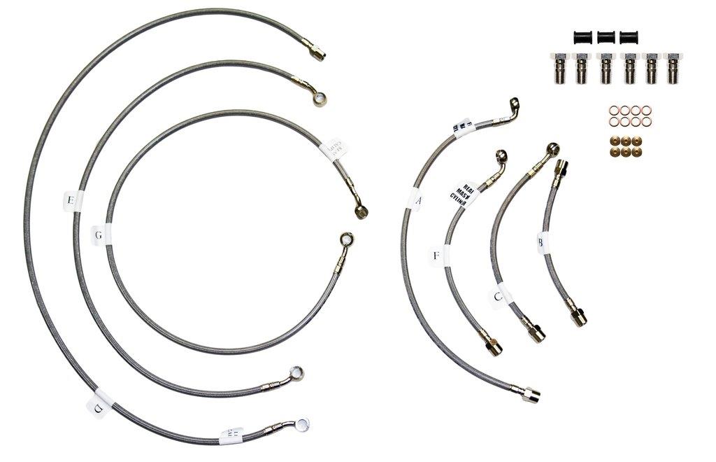 Stainless Steel 5 Line Front and Rear Brake Line Kit
