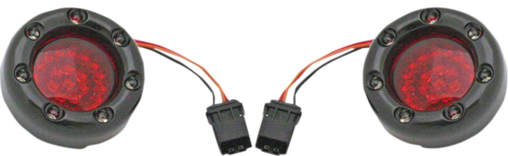Bullet Ringz LED Rear Turn Signal - Red/Red - Red Lens - Black