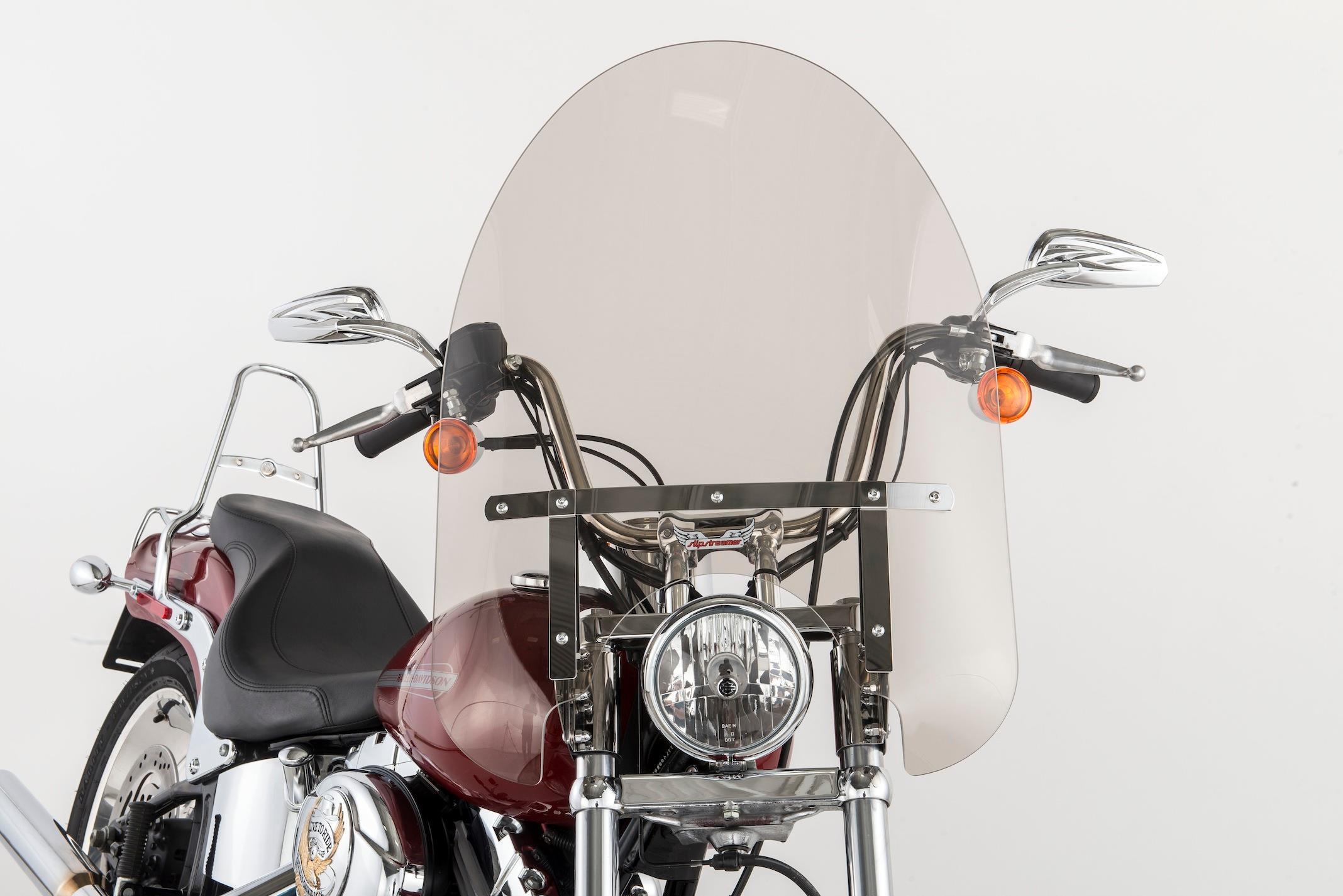 22in. Classic Windshield with Black Hardware - 22in. H x 23in. W - Smoke