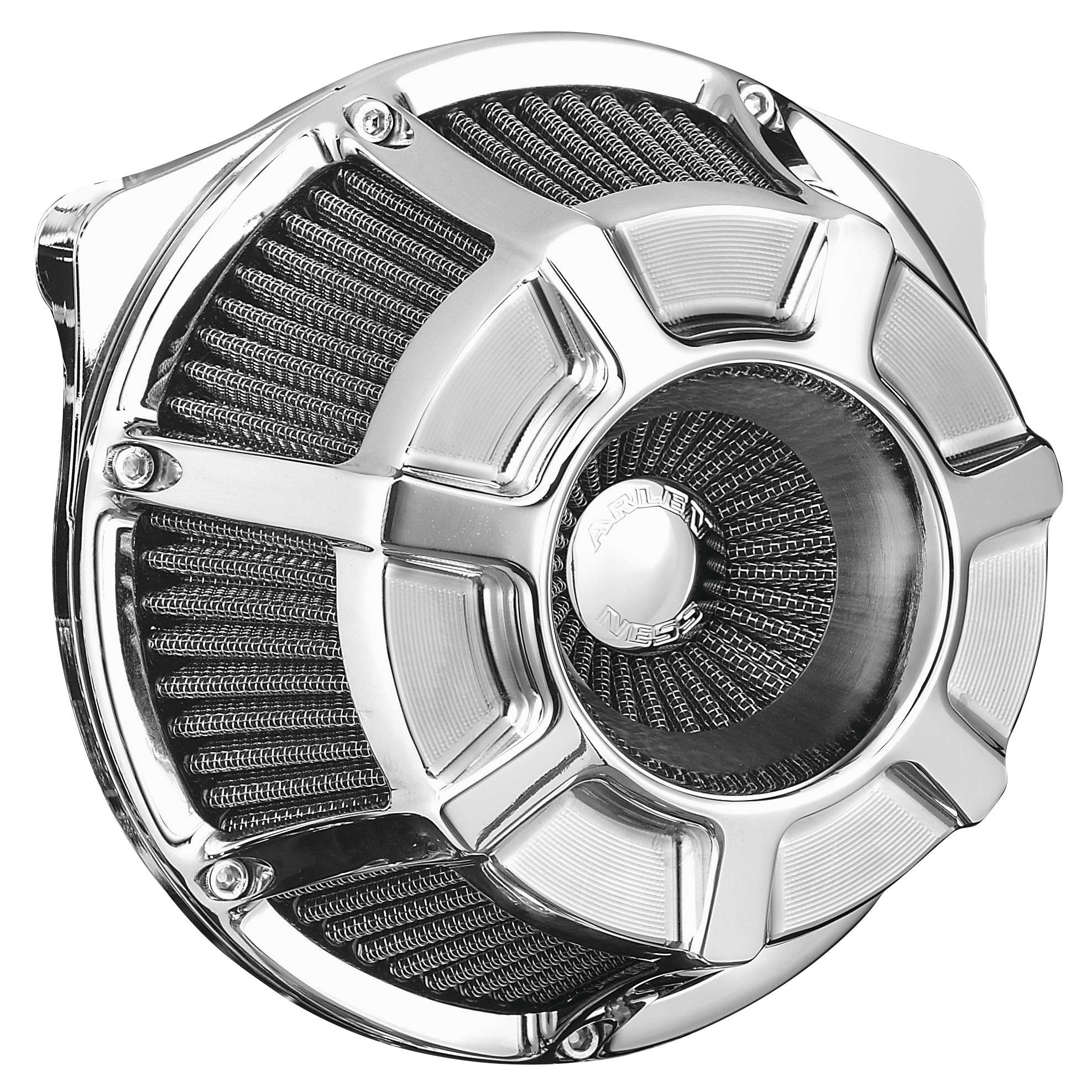 Inverted Series Air Cleaner Kit -  Beveled - Chrome