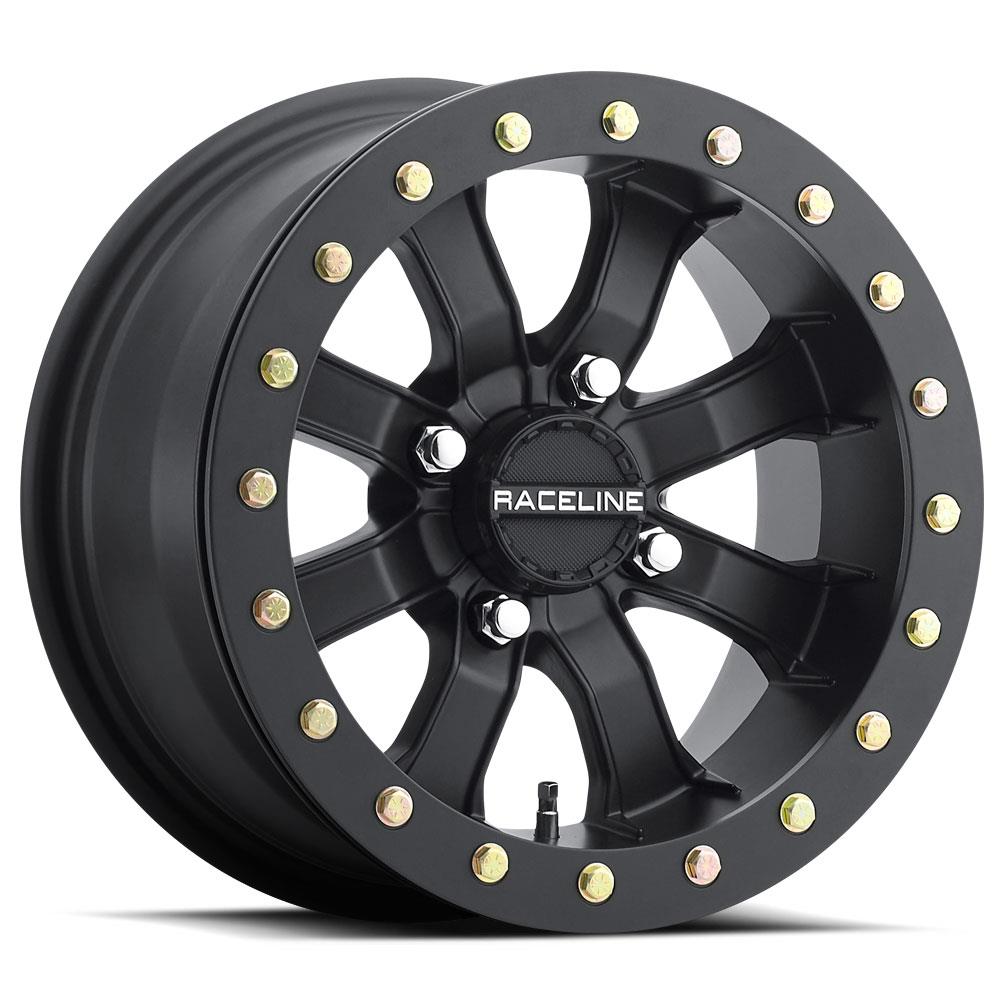 Mamba Blackout Beadlock Wheel - 14x10 - 5+5 Offset - 4/137 - Black