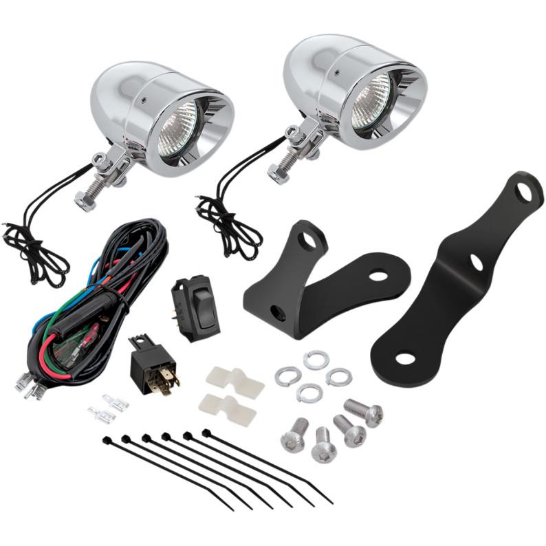 2 3/8in. Forged Bar Light Kit - Mini Halogen - Chrome