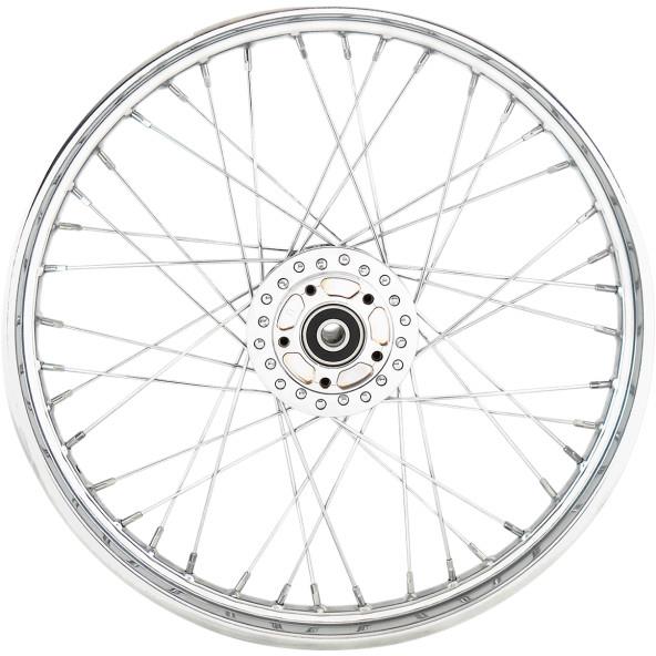 Laced 40 Spoke Front Wheel - 21x2.15 - Chrome (Single Disc)