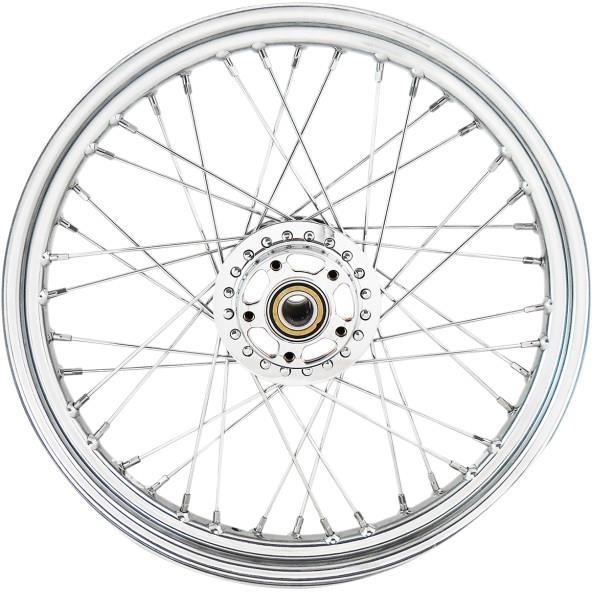 Laced 40 Spoke Front Wheel - 19x2.5 - Chrome (Single Disc)