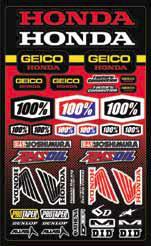 Geico Honda Decal Sheet