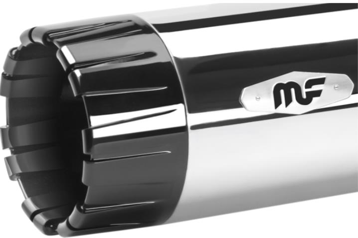 4-1/2in. Top Gun Slip-On Muffler - Chrome w/ Black End Caps