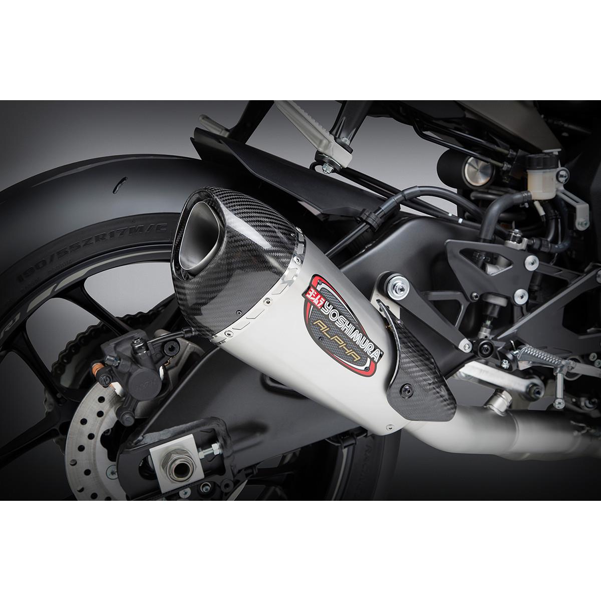Alpha T Race Series 3/4 Works Finish Exhaust System - Stainless Steel Muffler - Carbon End Cap