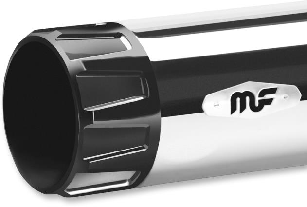 4in. Knock Out Slip-On Muffler - Chrome w/ Black End Caps
