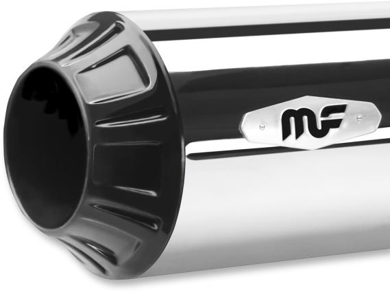 4in. Riot Slip-On Muffler - Chrome w/ Black End Caps