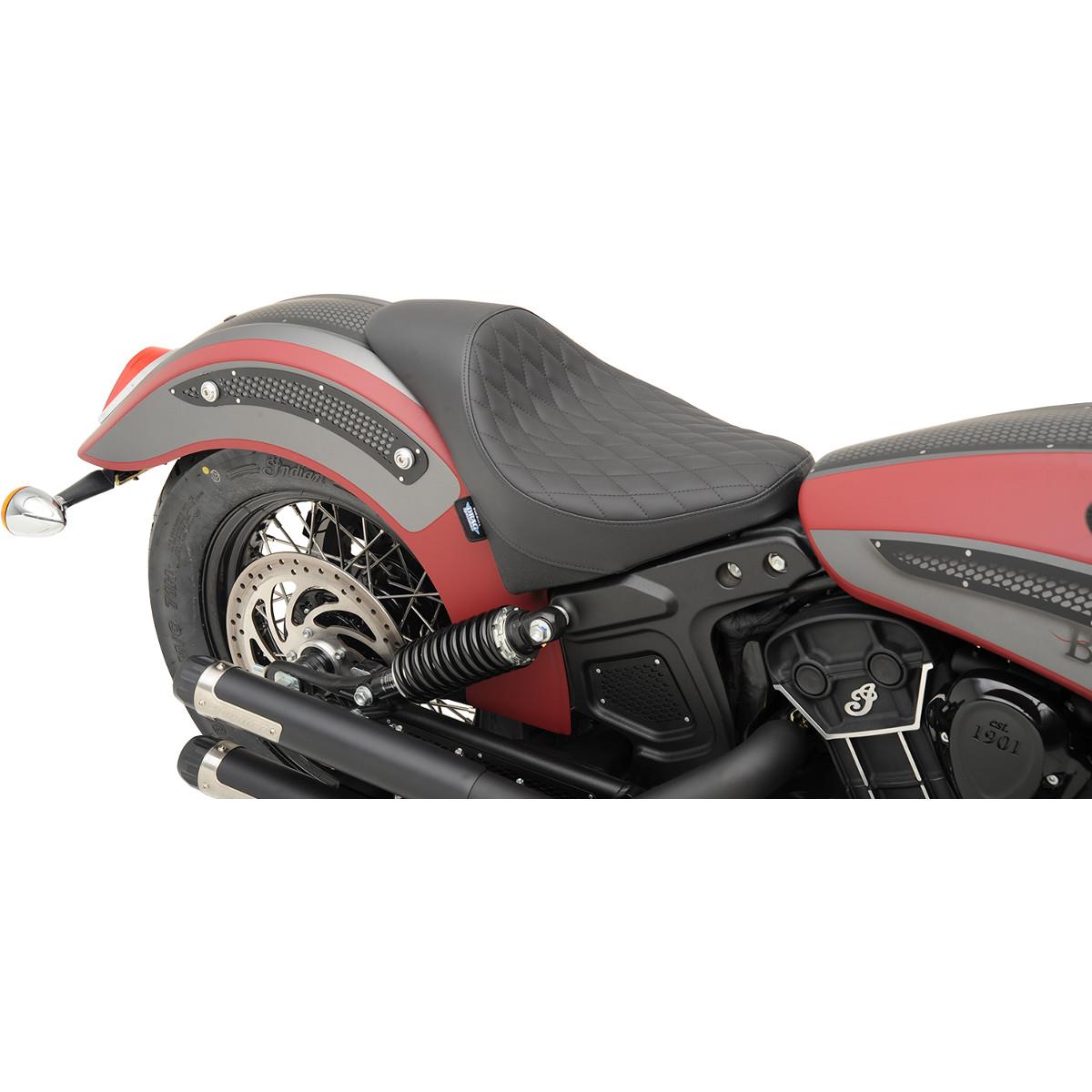 3/4 Extended Reach Solo Seat - 22in L x 12in W - Diamond Stitch - Black Solar-Reflective