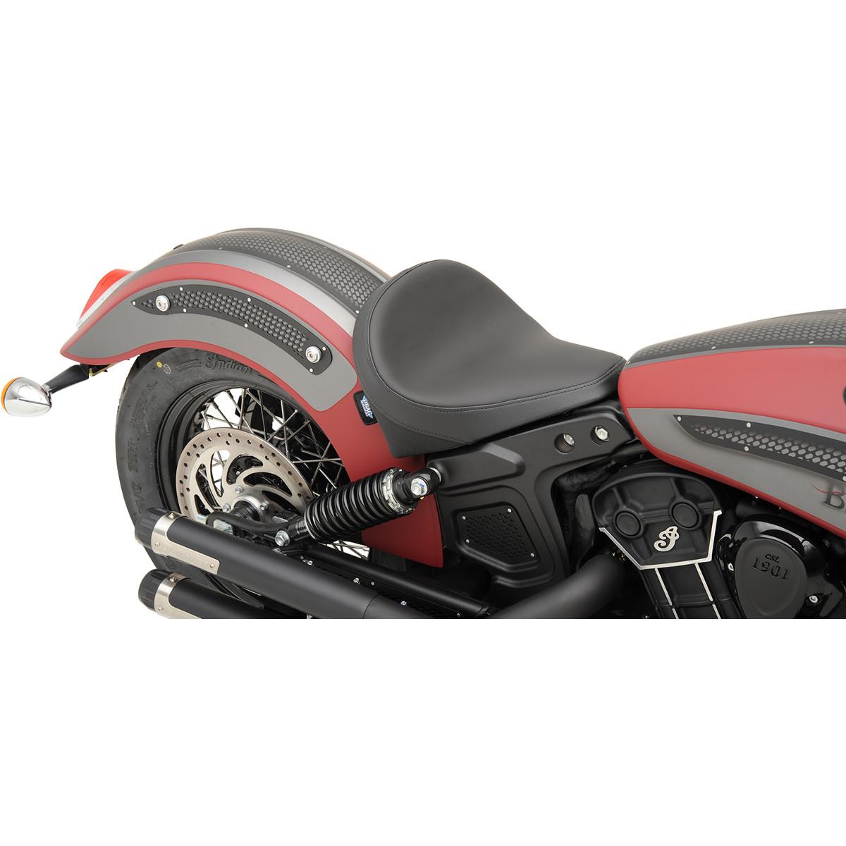 Bobber-Style Front Solo Seat - 16in L x 13in W - Smooth - Black Solar Reflective Leather