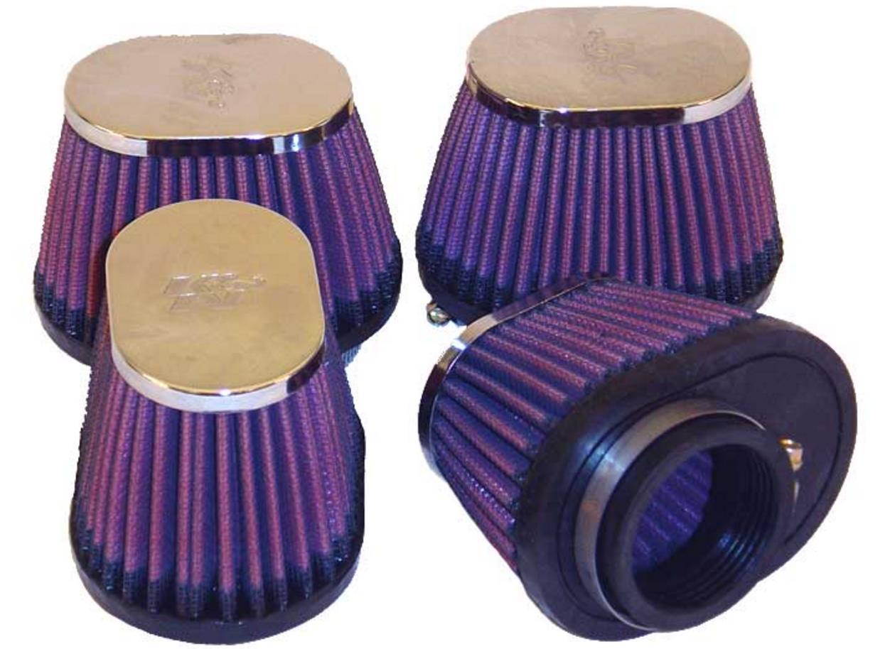 Clamp-On Custom Oval Tapered Air Filter - Chrome End Cap