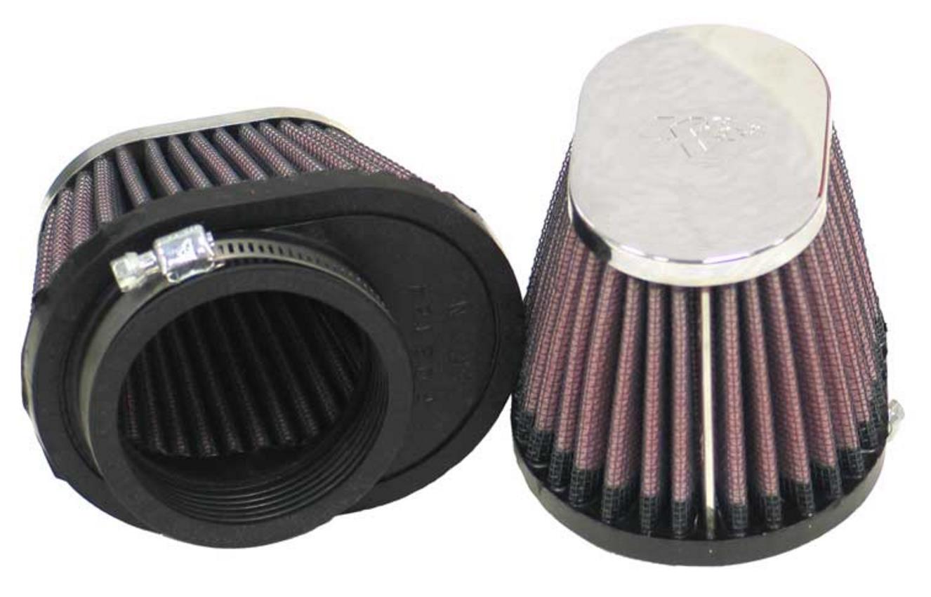 Clamp-On Custom Oval Tapered Air Filter - Chrome End Cap