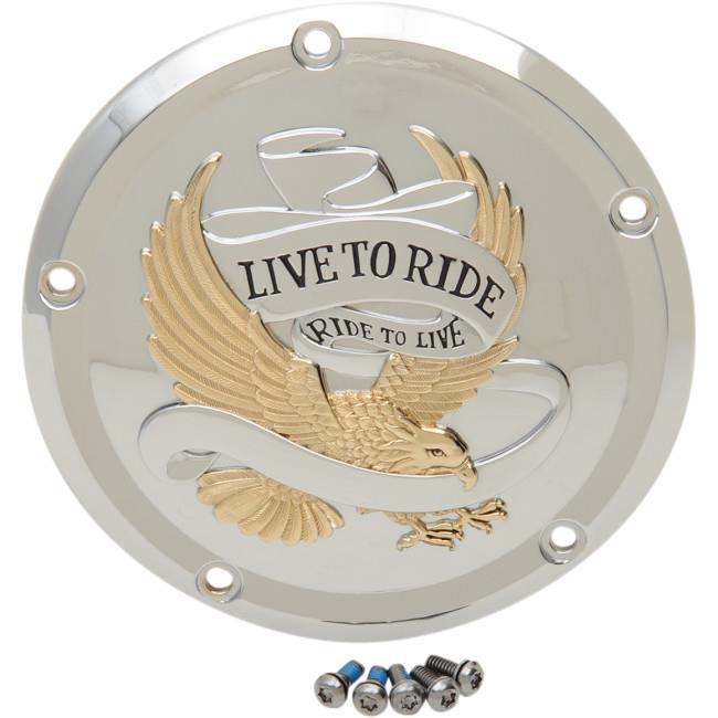Live to Ride Derby Cover - Gold