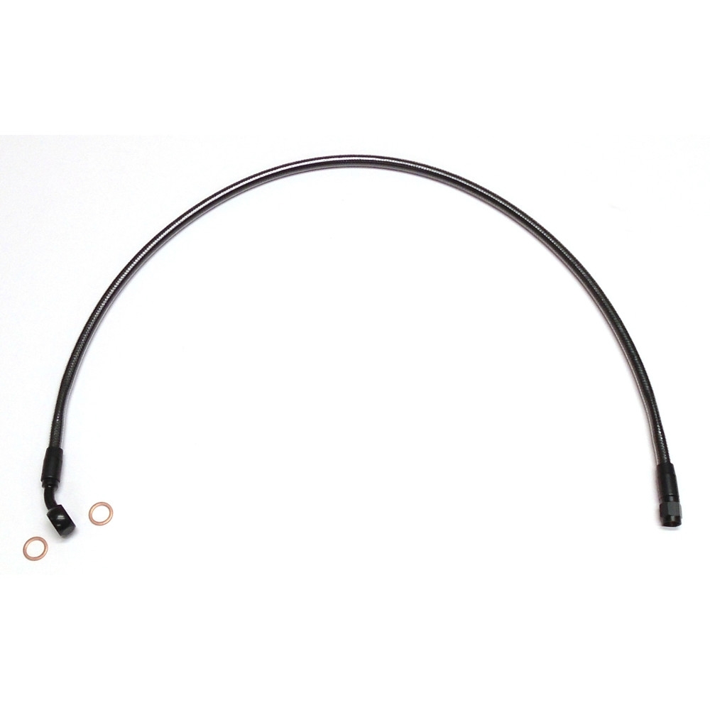 Black Pearl Designer Series Front Upper Brake Line - 3/8in./10mm, 35deg. Banjo - 37in.