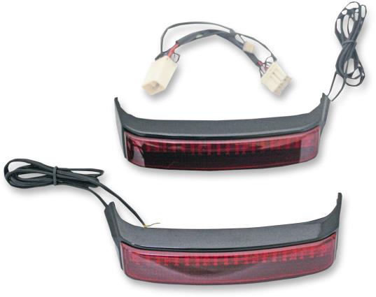 Saddlebag Lights for H-D OE Saddlebags - Gloss Black Finish - Red Lens