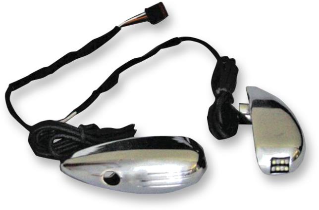 LED Amber/White Front Turn Signal - Chrome