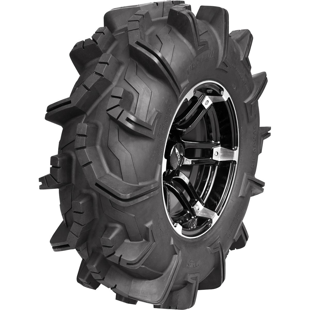 Mud Evil, Roll n 104 Tire Wheel Kit - 32x10-14 - Machined Black