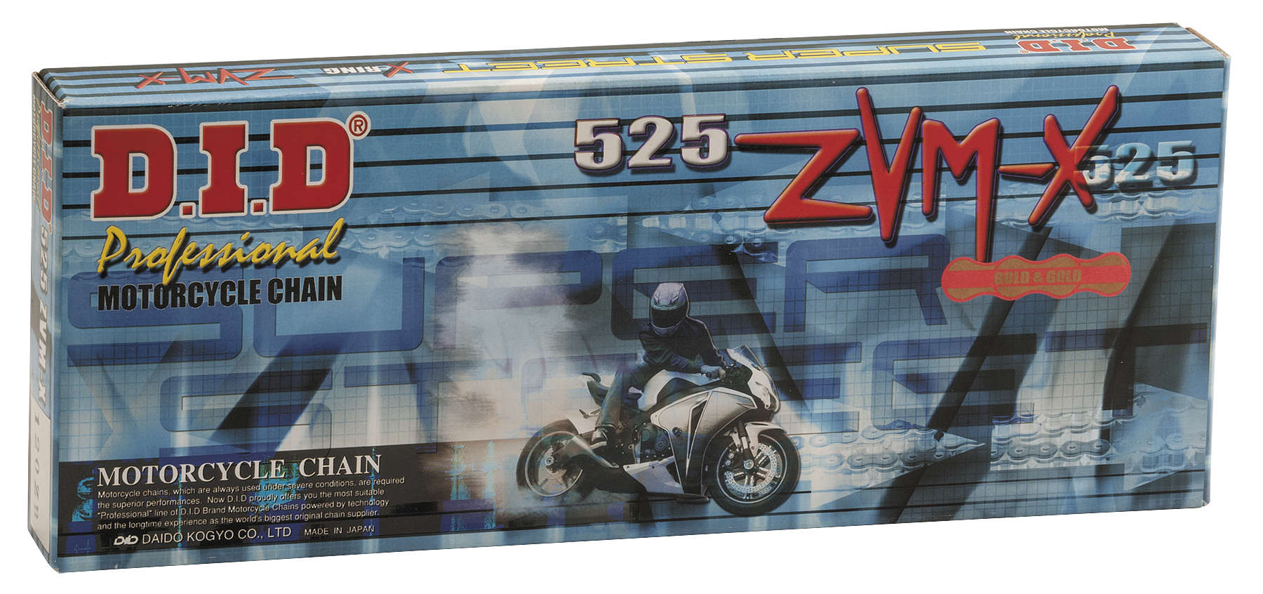 525ZVM-X Super Street Series X-Ring Chain - 100 Links - Gold