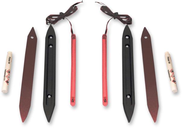 8in. LED Rear Bag/Panel Lights - Black Housing - Red Lens