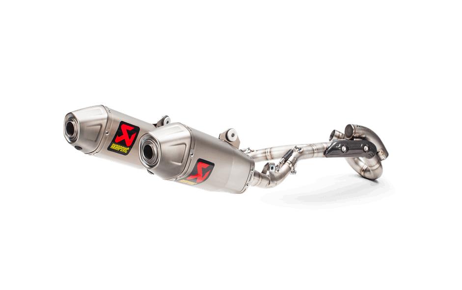 Racing Line Full System Dual Exhaust - Titanium Mufflers with Spark Arrester