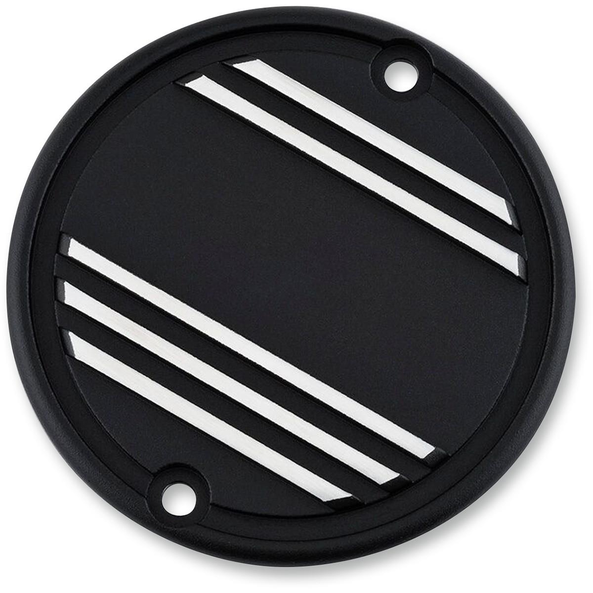 Engine Clutch Badge - Partial Finned - Black with Polished Fins