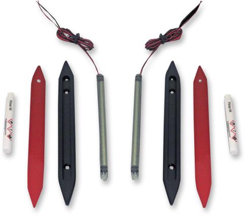 8in. LED Rear Bag/Panel Lights - Black Housing - Smoke Lens